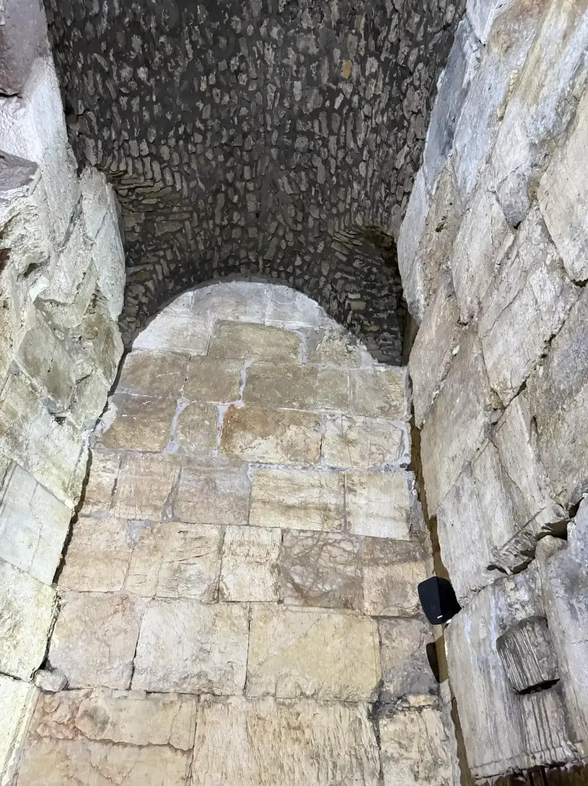 Roman-era gate tower beneath Damascus Gate in the Old City of Jerusalem